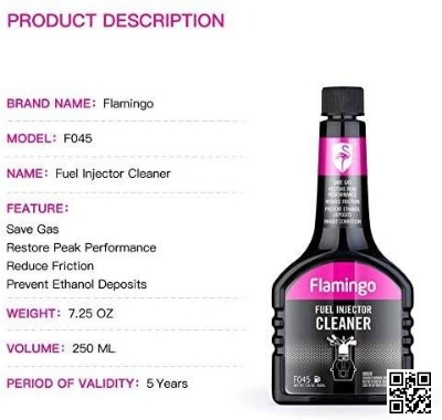 Picture of Flamingo Fuel Injector Cleaner For Motorcycle & Car Bike 250ml (F045) Fuel Gasoline Injector Cleaner Car System Petrol Saver Oil Additive Restore Peak Performance 7.25OZ