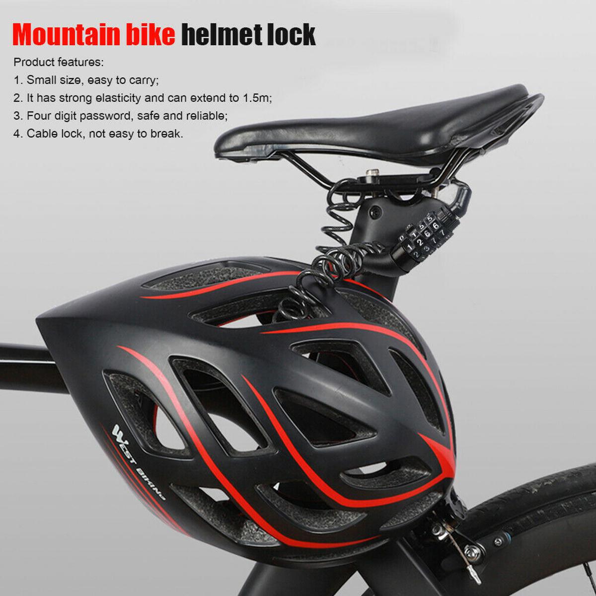 Picture of Mini Bike Anti-theft Lock Bicycle Password Lock Cable Helmet Chain Lock