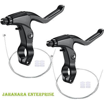 Picture of 2 Pieces Mountain Bike Brake Aluminum Alloy Brake Handles with 3 Finger Design 2.2 cm Diameter and 2pc Brake Cables Wires Free - সাইকেল - সাইকেল