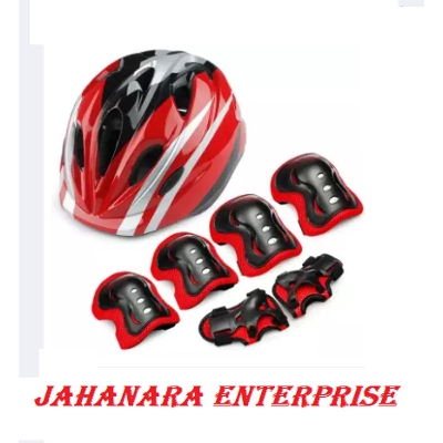 Picture of Injury Resistance Protective Gear Youth Knee Pads, Elbow Guard, Pair of Gloves, Helmet Safety Gears Set Combo for Roller Skates, Cycling, Biking , Sports