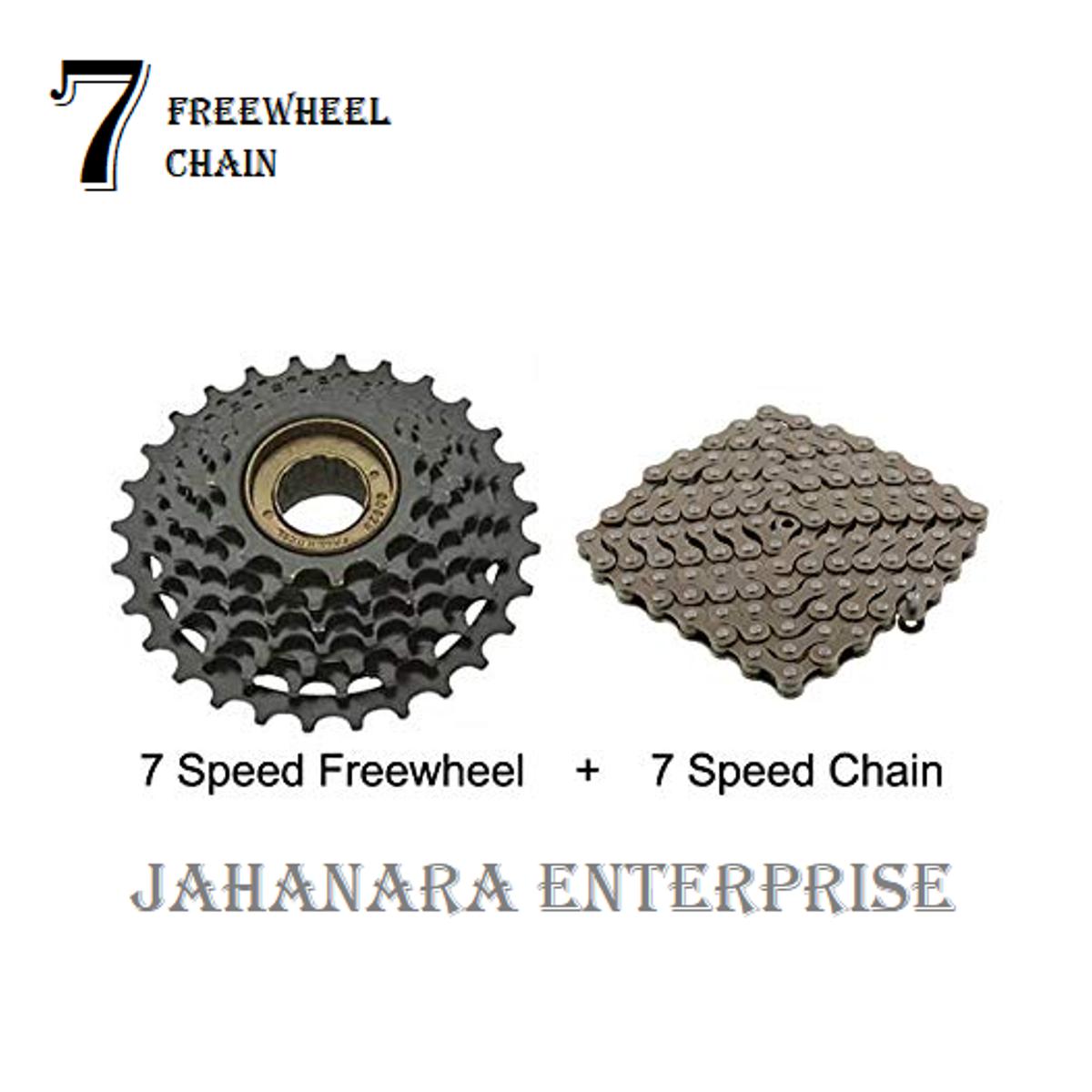 Picture of Bicycle 7S Freewheel 7 Speed Mountain MTB 14-28 Teeth + 7S Chain (Freewheel+ Chain) - সাইকেল - সাইকেল