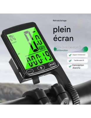 Picture of Waterproof Auto Bike Computer Light Mode Touch Switch  Wired Bicycle Computer Cycling Speedometer with LCD Backlight