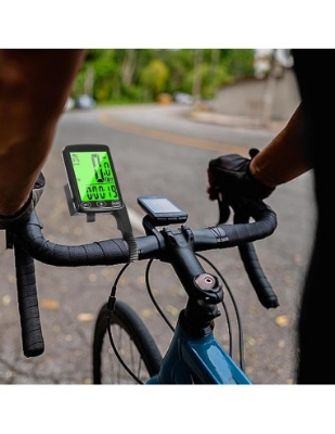 Picture of Waterproof Auto Bike Computer Light Mode Touch Switch  Wired Bicycle Computer Cycling Speedometer with LCD Backlight