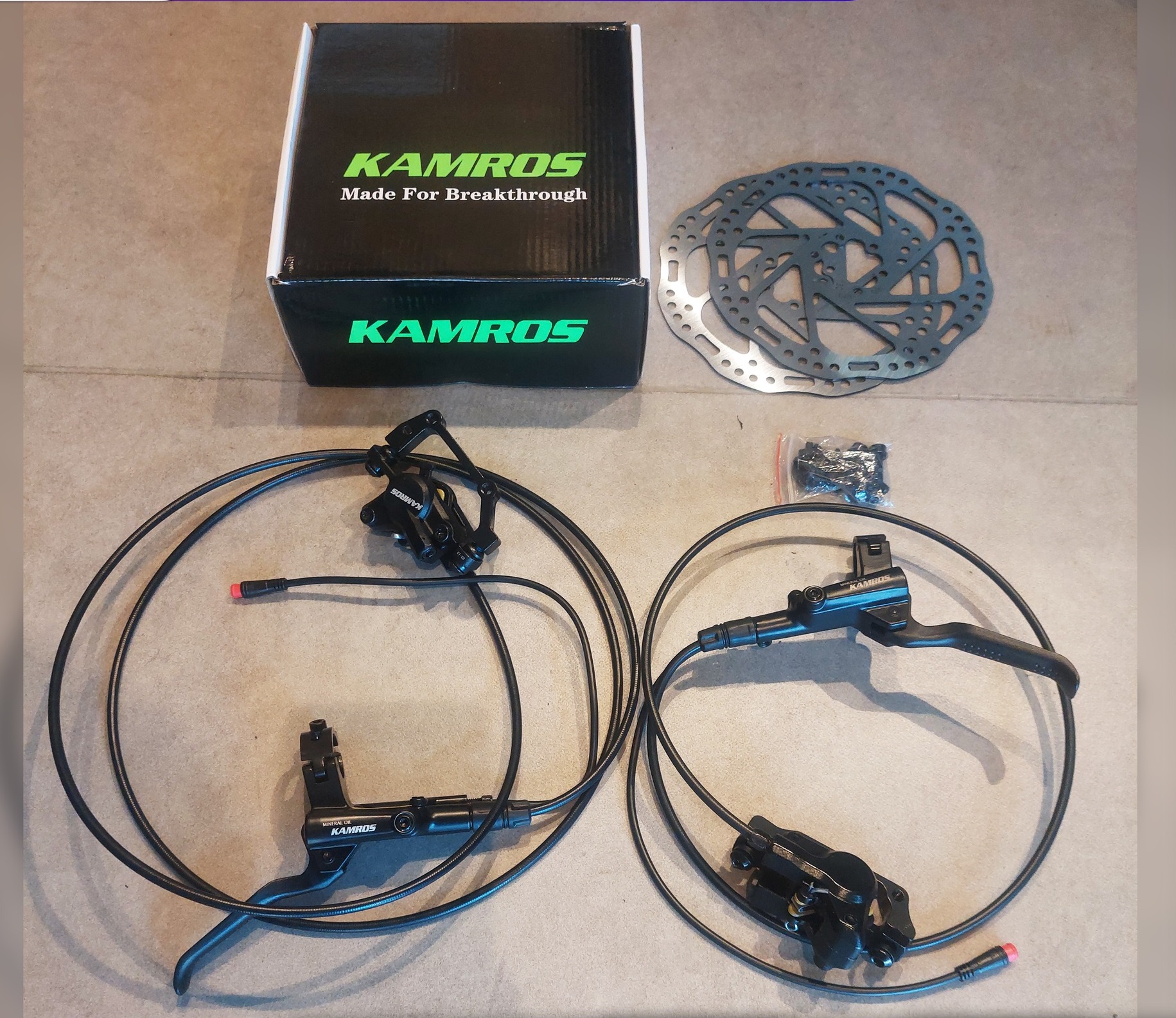 Picture of KAMROS HYDRAULIC BRAKE SET WITH ROTOR DISC (COMPLETE SET)