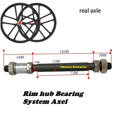 Picture of Bicycle Hub Rear Axle Bearing System Steel Wheel Hub Hollow Spindle Shaft Axle Bike Cycling Supplies Accessories145mm 1pc