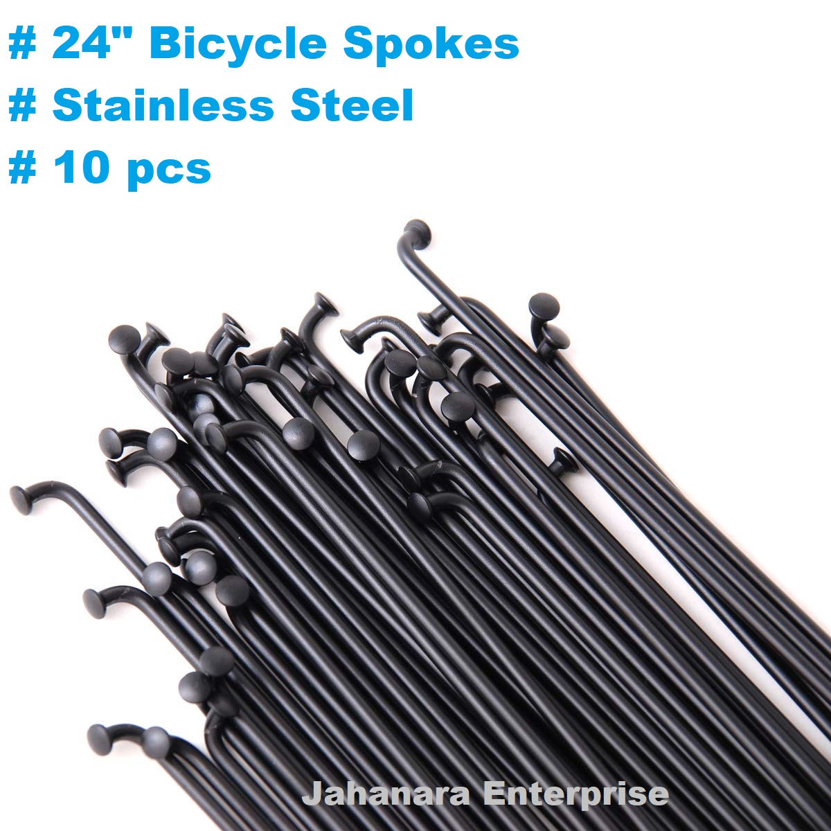 Picture of 24" Bicycle Spokes, Stainless Steel Bike Accessories Black 10/36 pcs