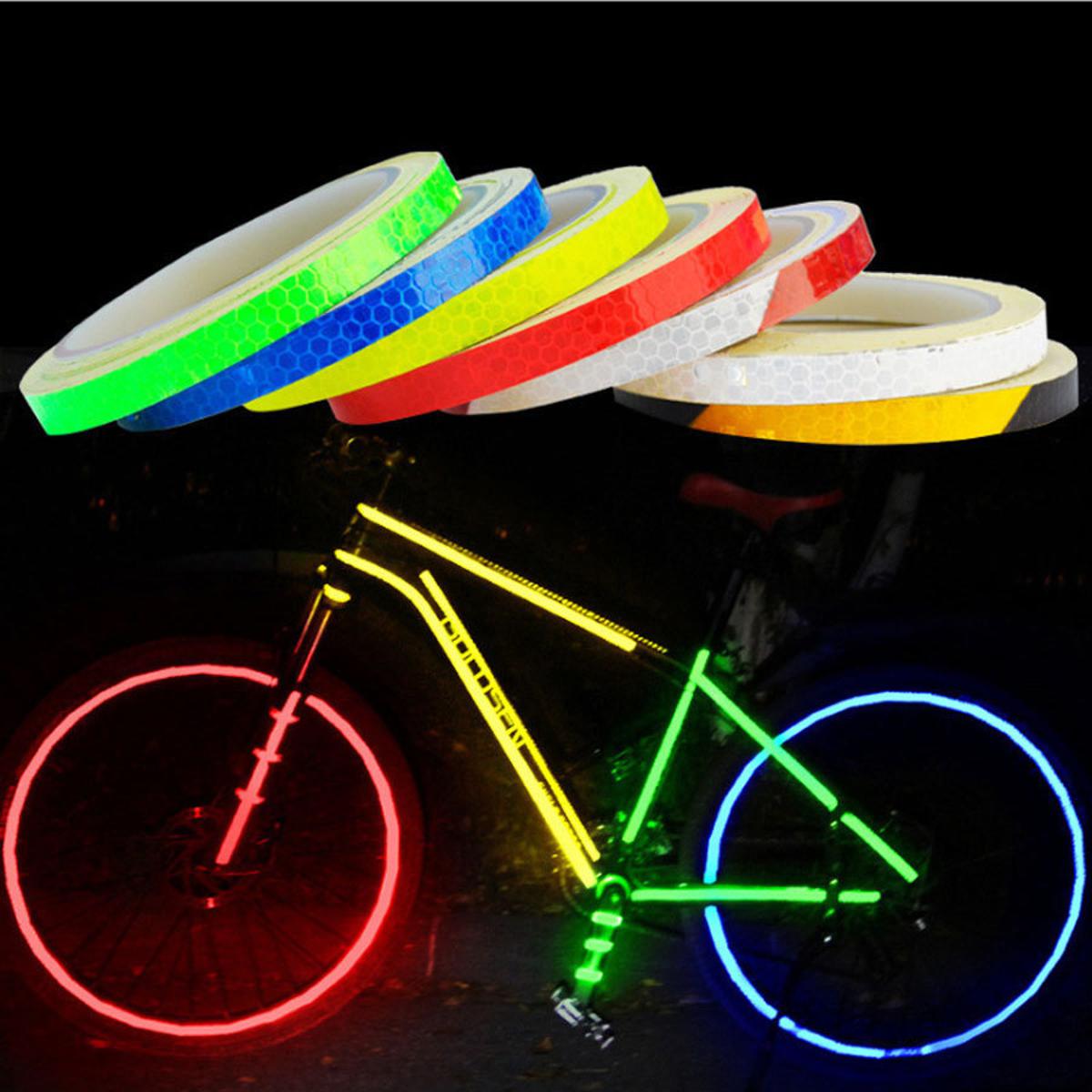 Picture of Bike Car Styling Reflective Fluorescent Stripe Tape Motorcycle Body Rim Wheel Stripe Stickers Reflective Rim Tape 4pc