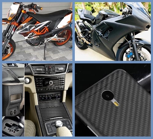 Picture of Sticker Black Carbon Fiber (18"×3" )Vinyl Wrap Texture 3D self adhesive DIY Decor Bike ,Motorcycle,Car stickers