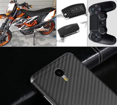 Picture of Sticker Black Carbon Fiber (18"×3" )Vinyl Wrap Texture 3D self adhesive DIY Decor Bike ,Motorcycle,Car stickers