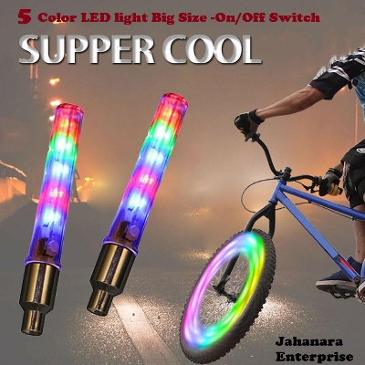 Picture of 2PCS BigSize LED Bike Tire Valve Cap Light Spoke Light Lamp Night Ride Cycling Bicycle Motor Wheel Bike Lanterna Bicycle Accessories
