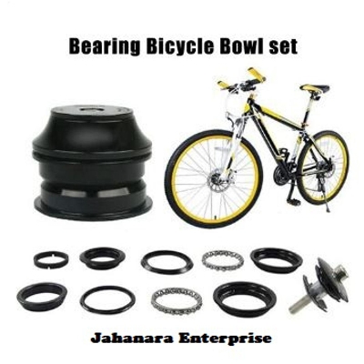 Picture of Full Black Bicycle Headset Aluminium Alloy Bike Front Fork Stem Headset Black