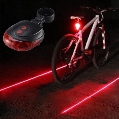 Picture of Bicycle Lasers Lights Waterproof 5 LED 2 Lasers 3 Modes Bike Taillight Safety Warning Light Bicycle Rear Bycicle Light Tail Lamp