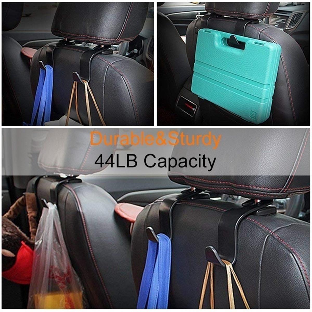 Picture of 2 PCS Universal Car Vehicle Back Seat Headrest Hanger Holder Hook for Shopping Bag Purse Cloth Coat Grocery Handbags Grocery Bag