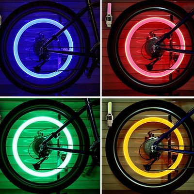Picture of 2 Pcs Bicycle LED Light / Bike Tire Valve Lights  / Bicycle Flash Light /  Mountain Road Bike Cycling Tyre Wheel Lights / Bicycle Wheel Spoke LED Neon Lamp - Cycle Accessories