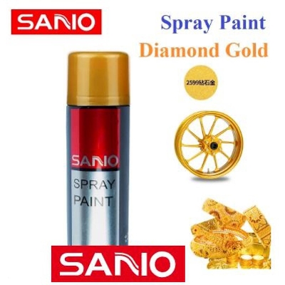 Picture of Sanvo Spray Paint 400ml, Waterproof Automatic Metallic (2599 Diamond Gold) Color Aerosol Spray Paint, Sanvo Auto Spray Paint