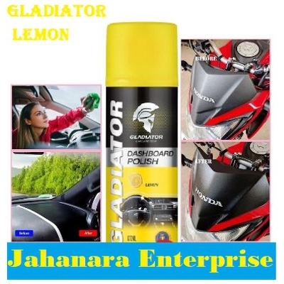 Picture of Gladiator Dashboard Polish Lemon- 450 ml, Car Motorbike Leather, Plastic, Rubber, Wood Spray Polish