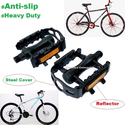 Picture of Anti-slip Road Bike Pedals Steel Cover Heavy Duty Bicycle Pedal Cycling Bicycle parts Mountain MTB Bike Pedal With Reflector For Kids Children Student Bike Accessories