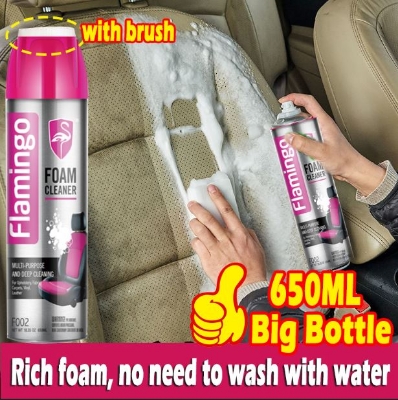 Picture of Flamingo Multi Purpose Foam Cleaner With Brush 650 Ml, Household, Kitchen, Bathroom Cleaner Foam Spray - Glass Cleaner