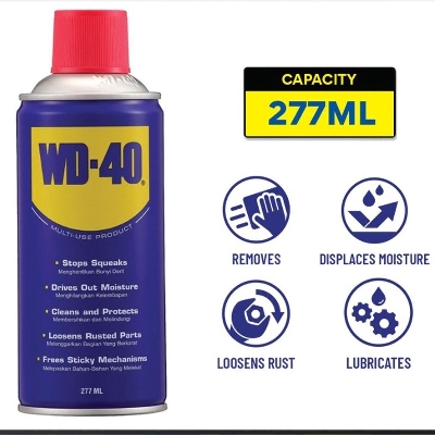 Picture of WD-40 Anti Rust Multi Purpose Lubricant & Paint remover spray (USA Brand) 277ml