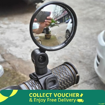 Picture of Bicycle bike cycling rear mirror handle bar back rear view broad wide angle mirror 1pc