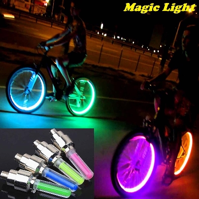 Picture of 2 pieces Bicycle LED light/Bike tire valve light/Bicycle flash light/Mountain road bike cycling tire wheel light/Bicycle wheel light mixer - cycle accessories
