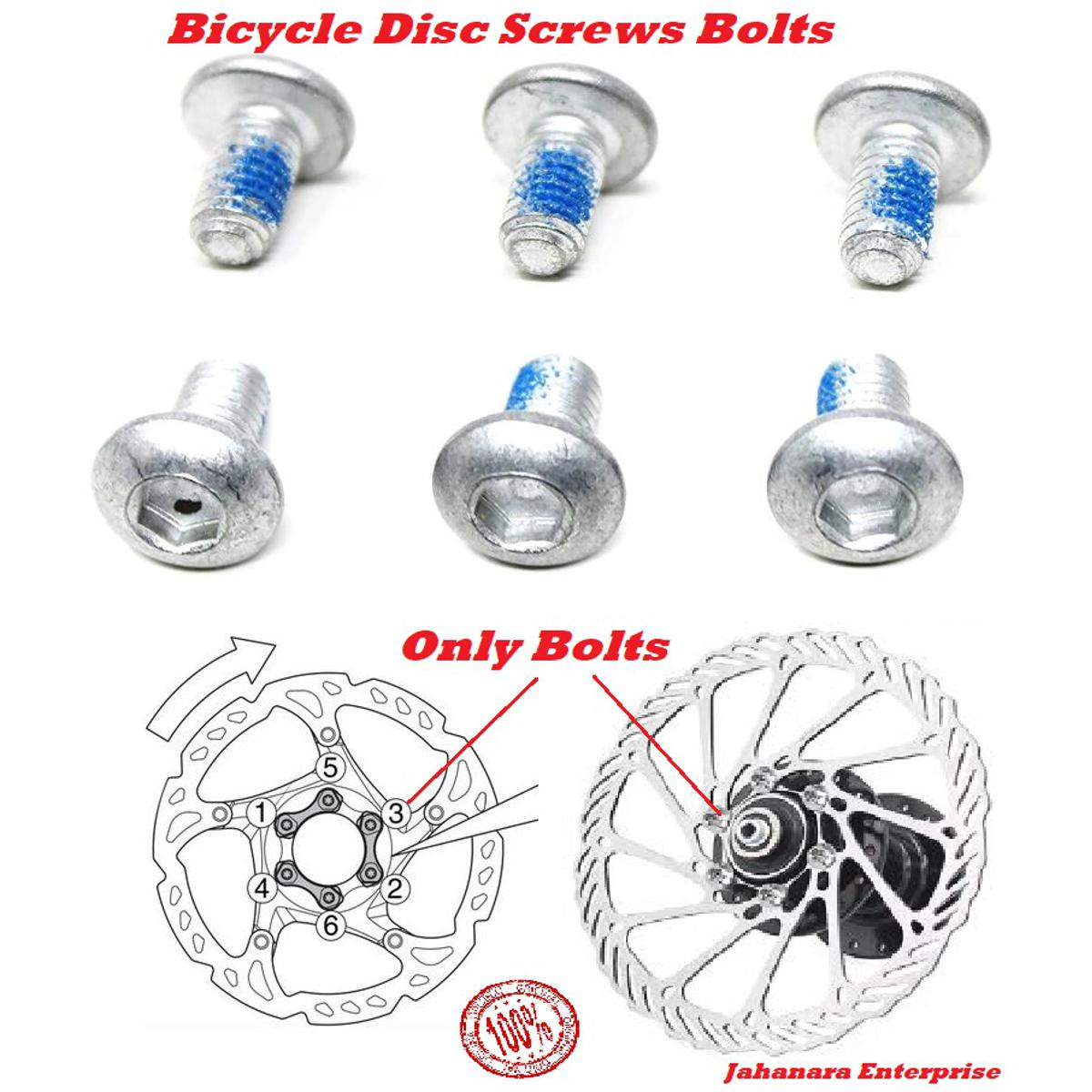 Picture of Bicycle Disc Brake Rotor Bolts Screws For MTB Cycle M5x10mm High Strength Resistance and Durable for Fixing Common Bicycle Disc