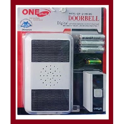 Picture of Wireless Door Bell One Plus OP-214K DC and Highly Secure 36 Melodies for selection, Remot Operating range (200 meters)
