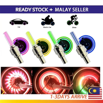 Picture of 1 Pair Rainbow Tyre Valve Seal Cycling Light For Bicycle LED Tire Valve Cap Lamp Lampu Tayar Basikal MTB Road Bike