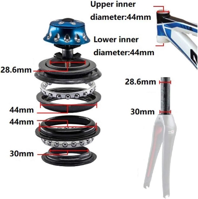 Picture of Bicycle Headset Aluminium Alloy Bike Front Fork Stem Headset Replacement Bike Accessory for Most Bike with 44mm Head Tube