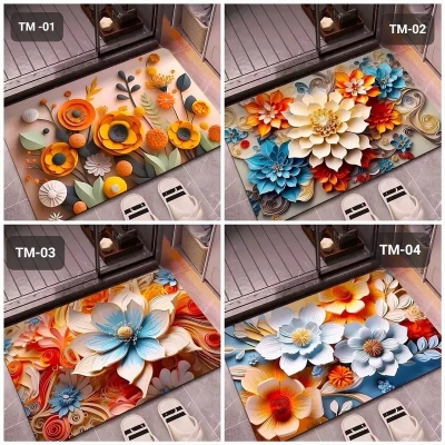 Picture of Floor Mat (Paposh) Non-slip 3D Water Absorbent Non-Slip Door & Bathroom Multicolors