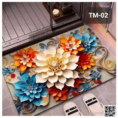 Picture of Floor Mat (Paposh) Non-slip 3D Water Absorbent Non-Slip Door & Bathroom Multicolors