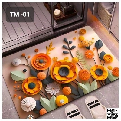 Picture of Floor Mat (Paposh) Non-slip 3D Water Absorbent Non-Slip Door & Bathroom Multicolors