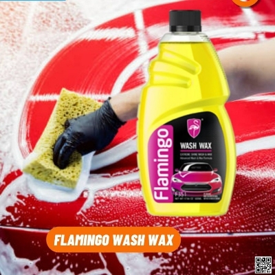 Picture of Flamingo Wash Wax (Ultra Shine Wash & Wax) with Advanced Formula 500ml, Car wash shampoo, Motorcycle wash shampoo, Bike wash shampoo