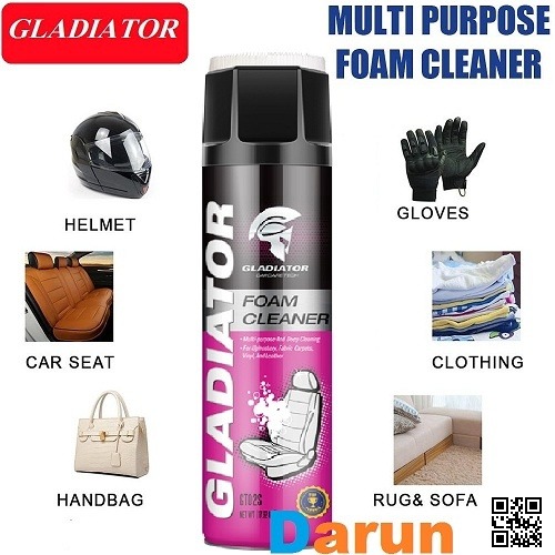 Picture of Gladiator Multi Purpose Foam Cleaner with Brush 650 ml, Car, Motorcycle, Household, Kitchen, Bathroom Cleaner Foam Spray
