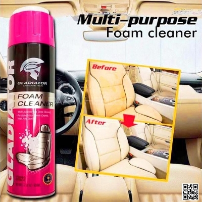 Picture of Gladiator Multi Purpose Foam Cleaner with Brush 650 ml, Car, Motorcycle, Household, Kitchen, Bathroom Cleaner Foam Spray