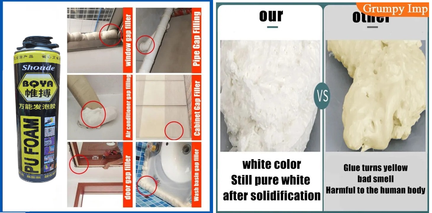 Picture of PU Foam Spray 750ml Expanding Spray Hardens In 3 Seconds PU Foam Sealant Waterproof & Plugged Holes