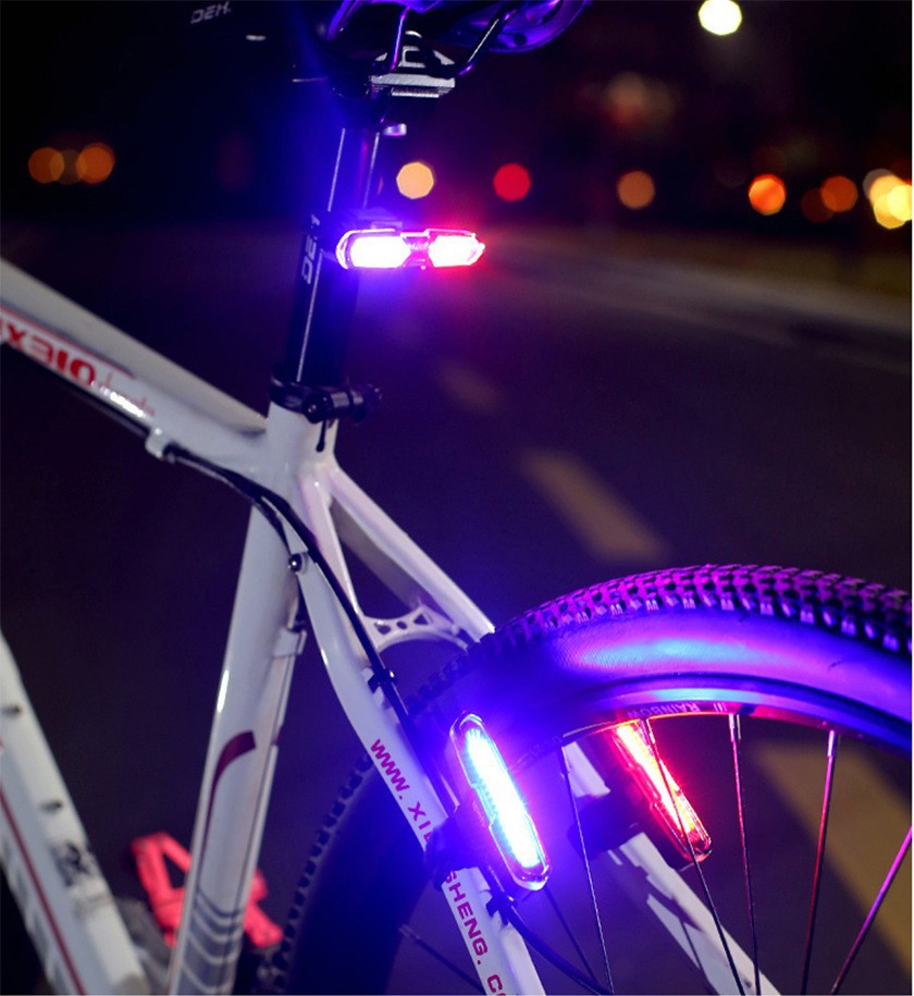 Picture of Bicycle Rear Light Waterproof LED USB Rechargeable Tail Light Cycling Flash Lamp Safety Mountain Bike Taillight Red Blue White