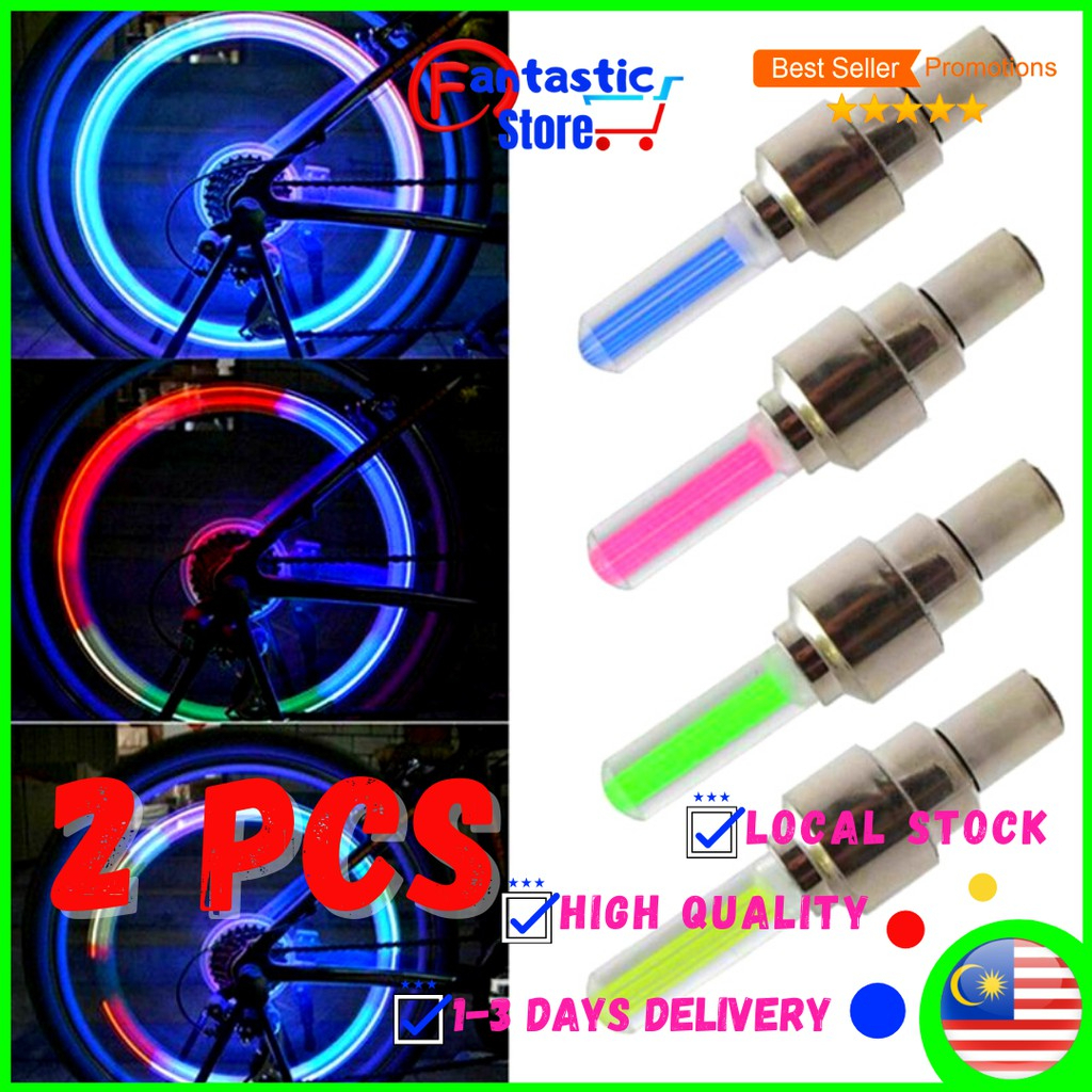 Picture of LED Flash Light Lamp Bike Car Tire Tyre Wheel Valve Sealing Caps Lampu Tayar basikal