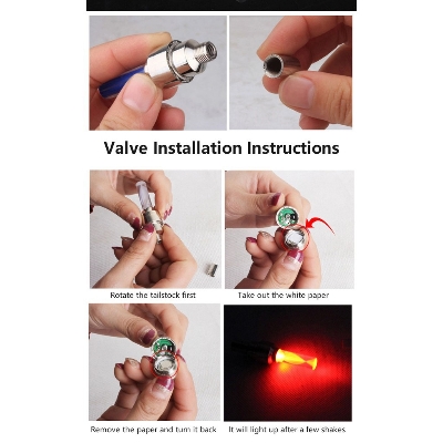 Picture of LED Flash Light Lamp Bike Car Tire Tyre Wheel Valve Sealing Caps Lampu Tayar basikal