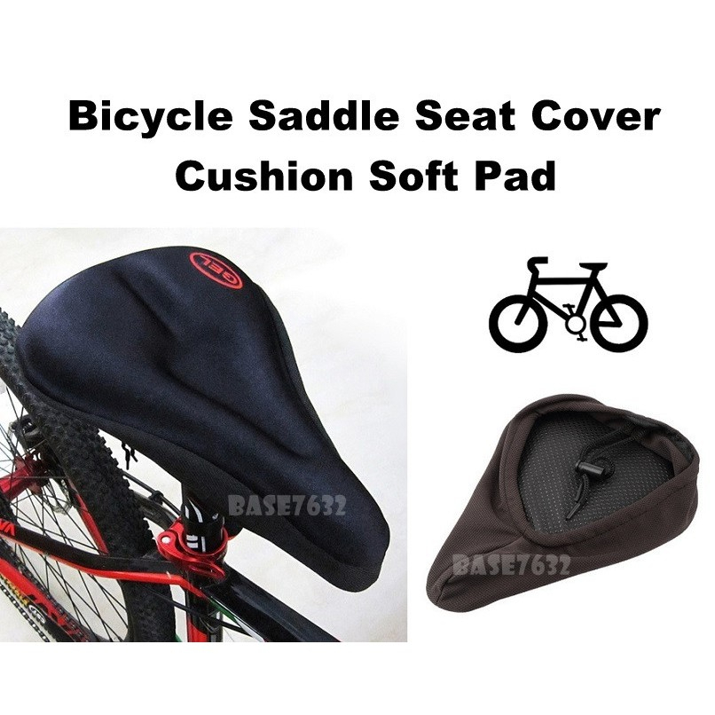 Picture of Bike Bicycle Saddle Seat Cover Cushion Soft Cycling Bike Seat Cover Black