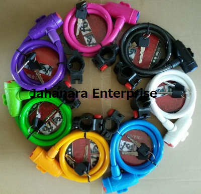 Picture of Bicycle Anti-Theft Lock MTB Road Bike Chain Lock Outdoor Basikal Security Kunci Spiral ring Lock basikal kunci 2 Key自行车锁