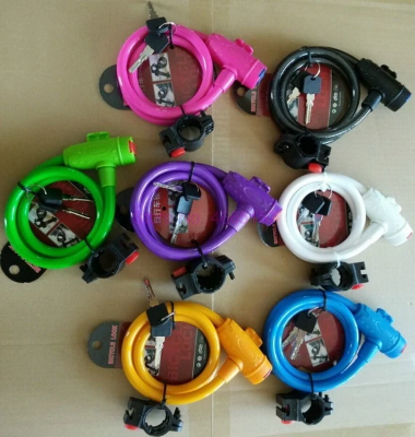 Picture of Bicycle Anti-Theft Lock MTB Road Bike Chain Lock Outdoor Basikal Security Kunci Spiral ring Lock basikal kunci 2 Key自行车锁