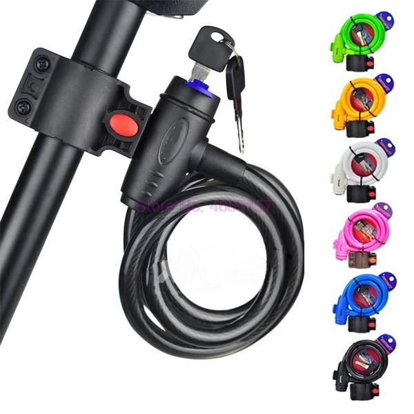 Picture of Bicycle Anti-Theft Lock MTB Road Bike Chain Lock Outdoor Basikal Security Kunci Spiral ring Lock basikal kunci 2 Key自行车锁