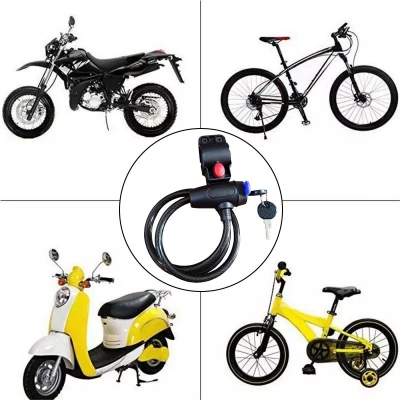 Picture of Bicycle Anti-Theft Lock MTB Road Bike Chain Lock Outdoor Basikal Security Kunci Spiral ring Lock basikal kunci 2 Key自行车锁