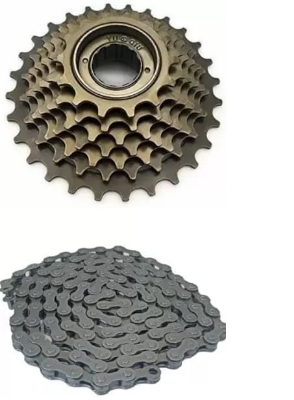 Picture of Bicycle Speed Freewheel Road Mountain MTB 14-28 Teeth + 7S Chain 116 Link + Freewheel Remover Tool+7 Freewheel 3 pcs Combo