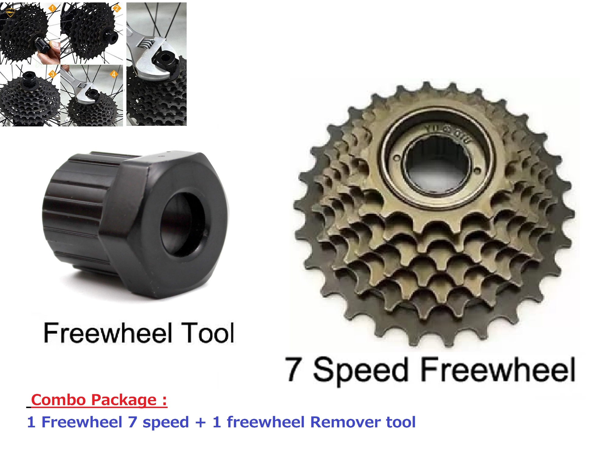 Picture of Bicycle Cycle 7 Speed  Freewheel + 1 freewheel Remover tool Combo Offer