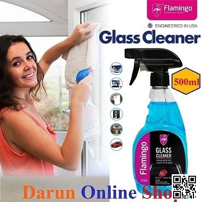 Picture of Flamingo Glass Cleaner 500ml, Liquid Trigger Spray For Car, Home, Office, Window Glass Cleaner