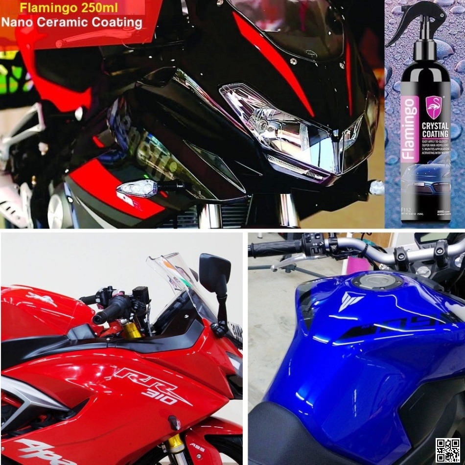 Picture of Flamingo Crystal Coating 250ml, Ceramic Coating for Motorcycle / Car Paint Care Nano Hydrophobic Coating Waterproof High Gloss Shine Liquid Polish Wax