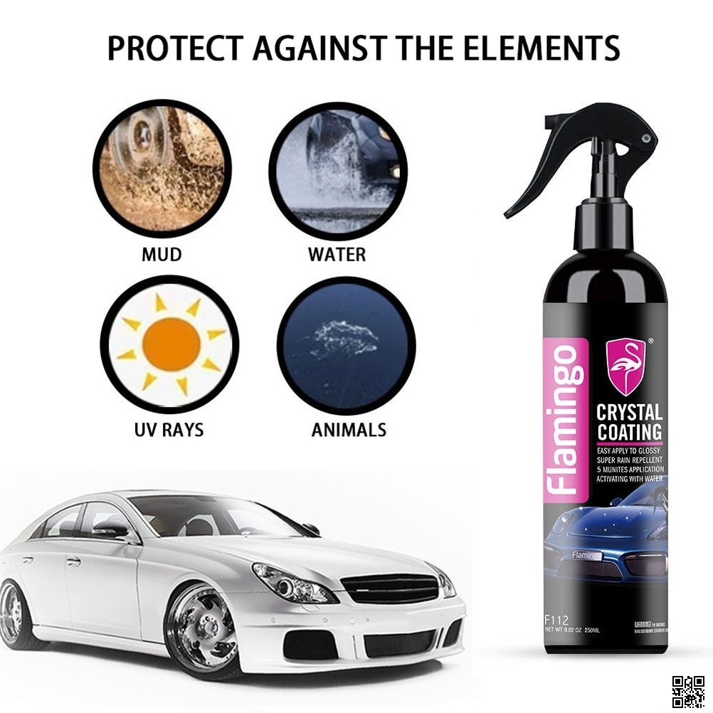 Picture of Flamingo Crystal Coating 250ml, Ceramic Coating for Motorcycle / Car Paint Care Nano Hydrophobic Coating Waterproof High Gloss Shine Liquid Polish Wax