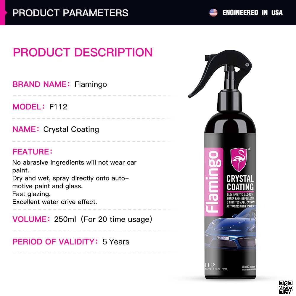 Picture of Flamingo Crystal Coating 250ml, Ceramic Coating for Motorcycle / Car Paint Care Nano Hydrophobic Coating Waterproof High Gloss Shine Liquid Polish Wax